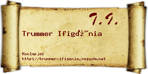 Trummer Ifigénia névjegykártya